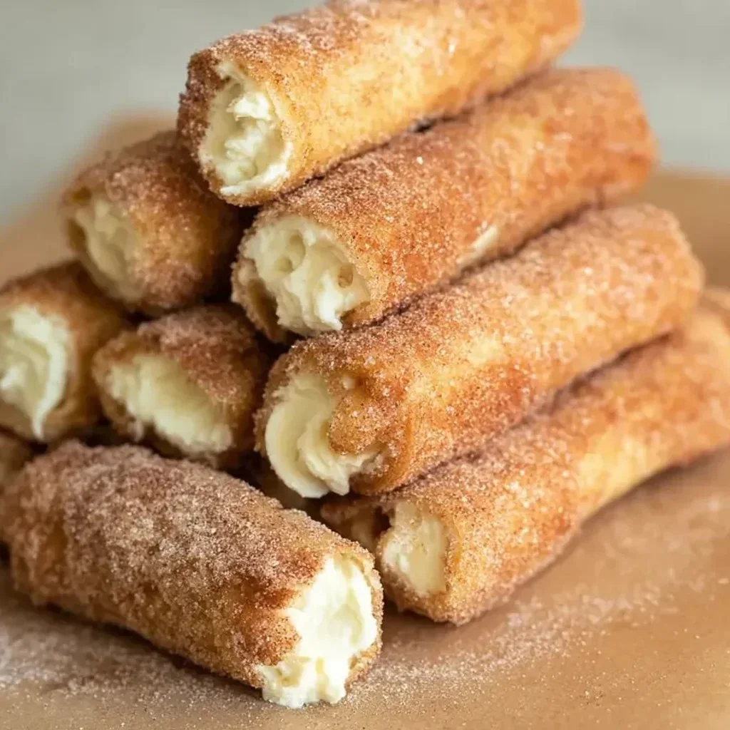Delicious crispy cinnamon cream rolls with icing on a plate