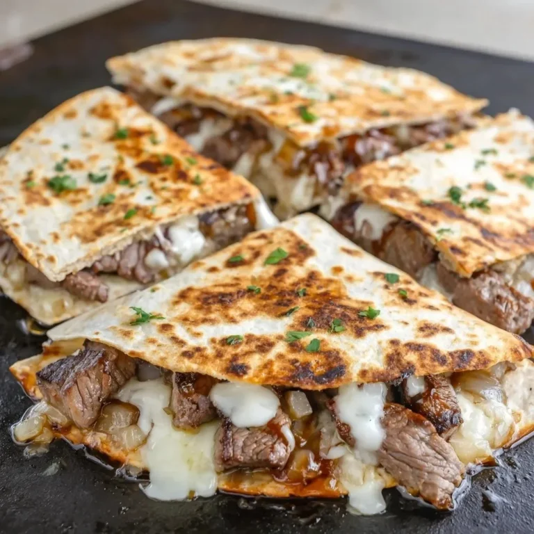 Delicious Steak Cheese Quesadillas grilled on a Blackstone for perfect flavor.